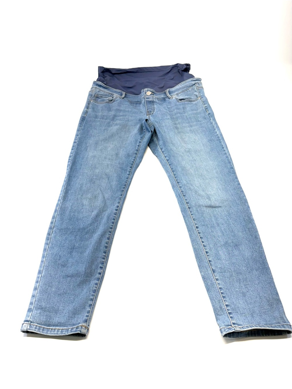 Thyme Maternity Full Over-The-Belly Straight Leg Jeans - Size L